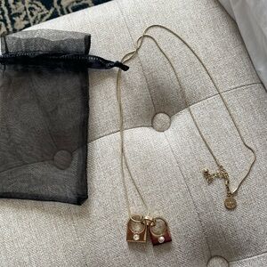 White House black market gold long necklace